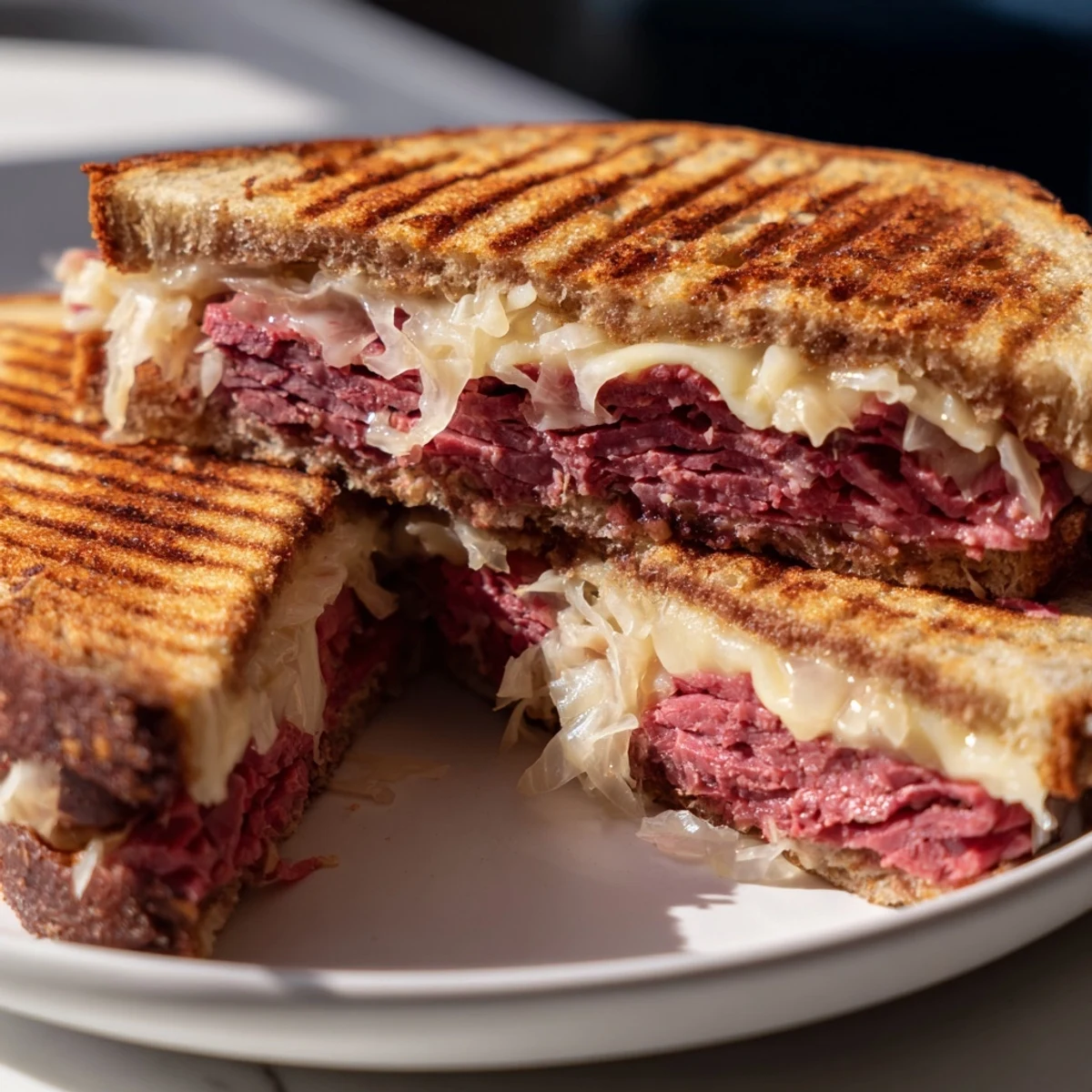 Reuben On Rye Classic Reuben Sandwich with Corned Beef and Sauerkraut on Rye