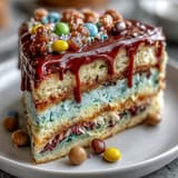 Vibrant rainbow piñata cake with colorful layers and a hidden candy surprise inside, perfect for Cinco de Mayo celebrations.