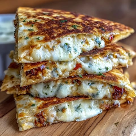 Crispy flour tortilla triangles stuffed with cheese and bell peppers, paired with zesty lime-infused salsa for a fun snack.