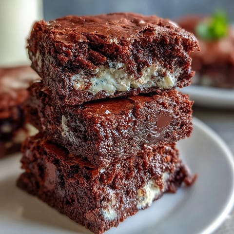 2. Delicious St. Patricks Day Mint Chocolate Chip Brownie Bites topped with extra chocolate chips, perfect for a minty dessert celebration.