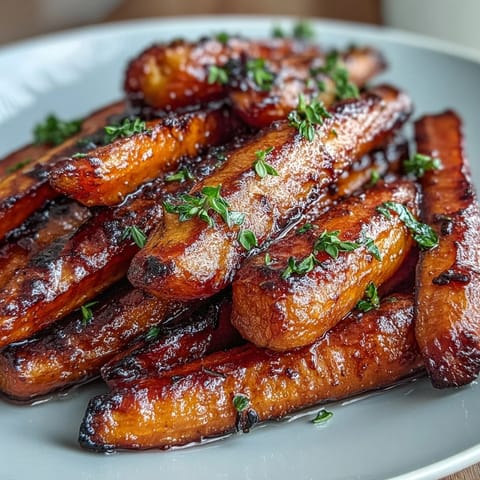 A golden tray of honey-roasted carrots and parsnips glistening with sweet glaze, perfect alongside roasted ham.