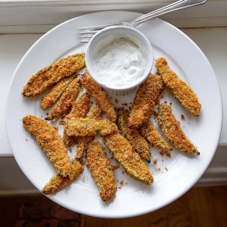 Crispy Fried Pickles sizzling in hot oil, ready to be served as a tangy appetizer.