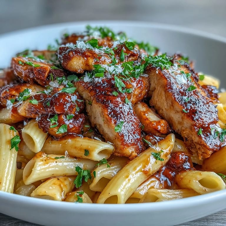 Honey Chipotle Chicken Pasta, a hearty dish with tender chicken and a rich, spicy sauce.