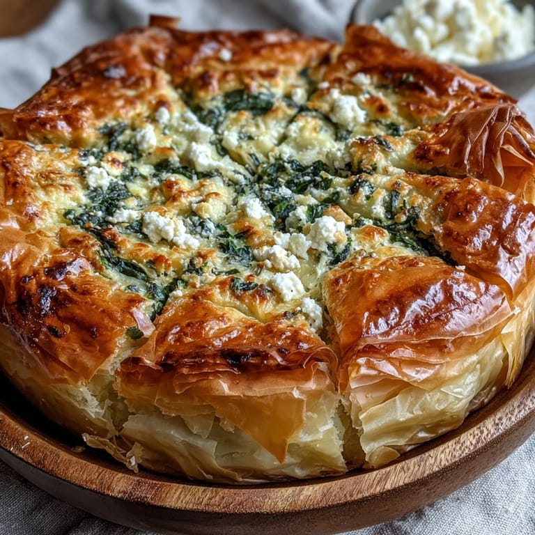 Freshly baked Feta and Kale Börek served warm with a green salad, lemon wedges, and a glass of white wine.