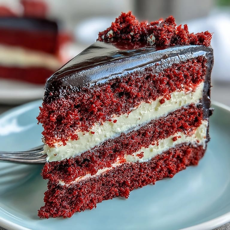 Close-up of Betty Boop Cake showing a tender crumb, vibrant red interior, and playful red fondant lips against black fondant hair.