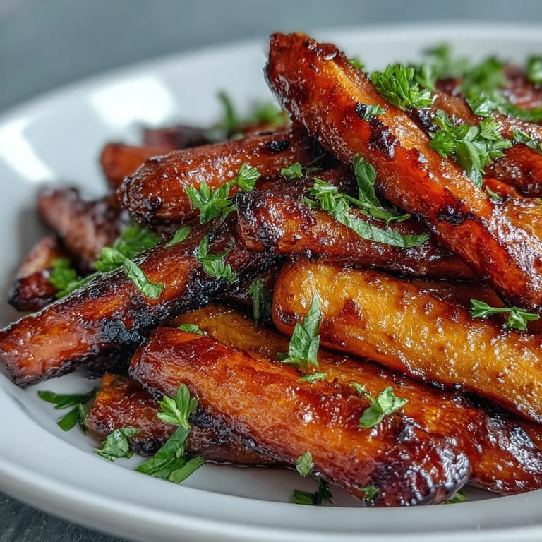 Oven-baked carrots and parsnips drizzled with honey, their edges crisped and edges glistening for a comforting meal.